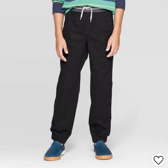 Cat & Jack Boys’ Black Stretch Pull On Jogger Fit Pants Size 5 - Picture 1 of 16